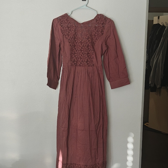 NWT Disturbia Cavern Cotton Broderie Button Up Midaxi Dress - Picture 3 of 13